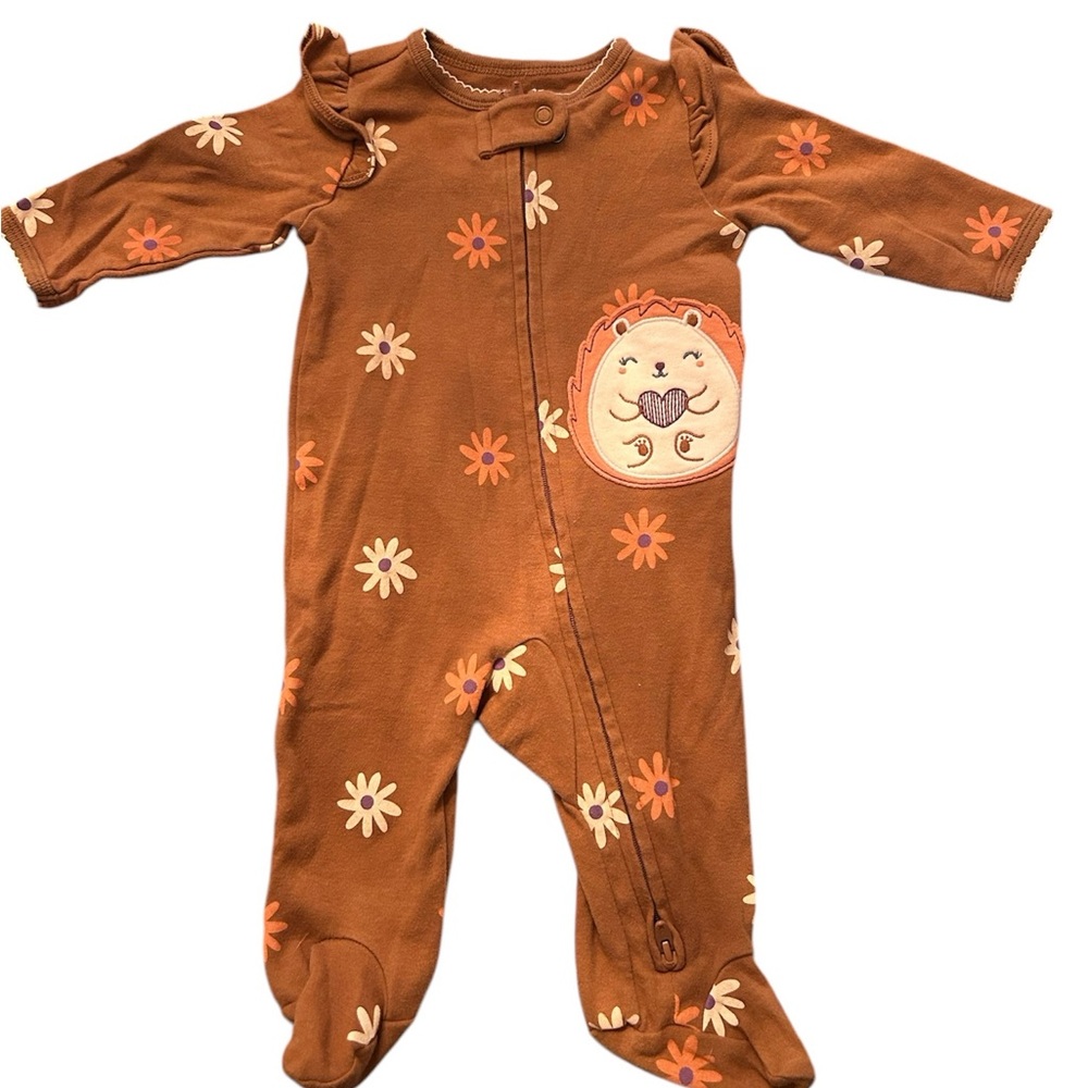 Brown Floral Kids One Piece